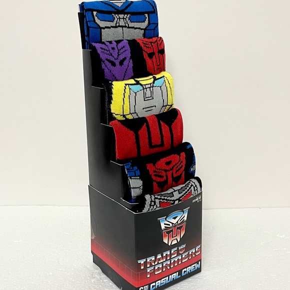 6 Pair Transformers SOCKS Men Size 8-12 , Men Casual CREW SOCKS by Hasbro, NEW - Picture 9 of 14